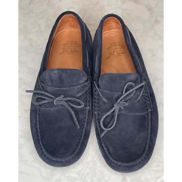 J. Crew Men's Navy Blue Suede Driving Loafers Lined Sz US 7 / Women's 9 Coastal - Picture 2 of 16